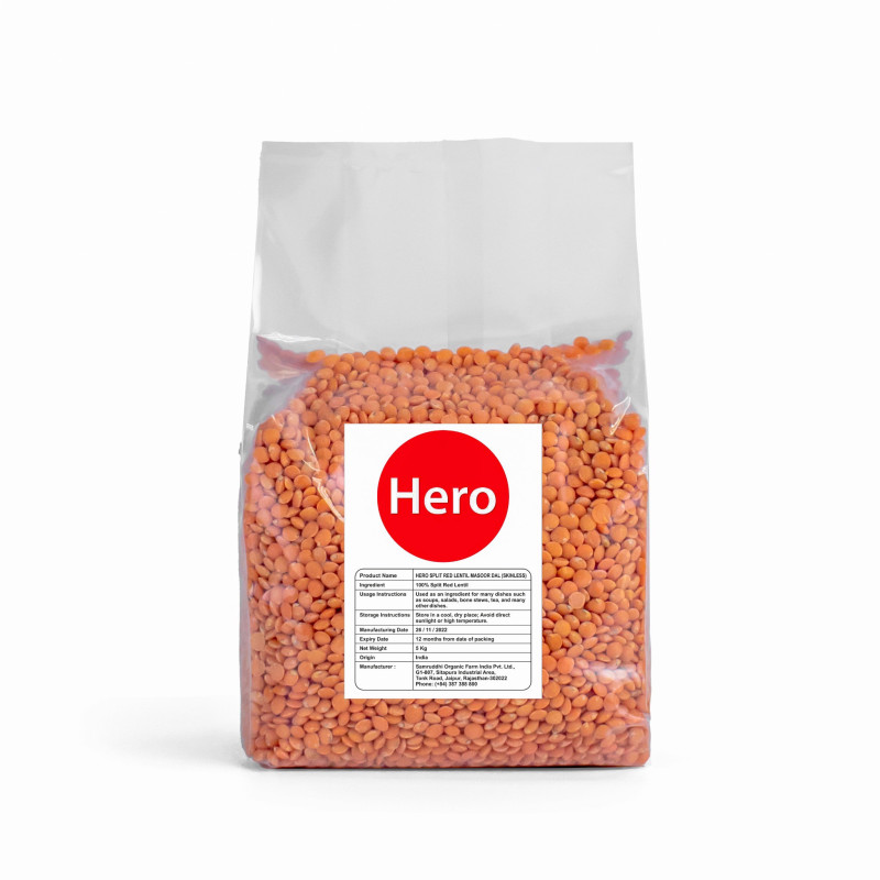 Đậu Lăng Đỏ Hero Masoor Dal Tách Hạt - Không Vỏ